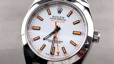 rolex milgauss white face review|rolex milgauss nato.